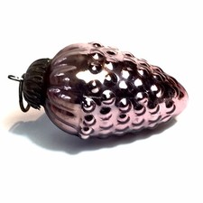 Antique Christmas Ball 19th Century Grape Blown Glass Mercurized Eglomized