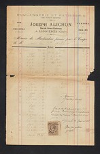 LIGNIERES (18) BAKERY PATISSERIE ""Joseph ALICHON"" in 1888