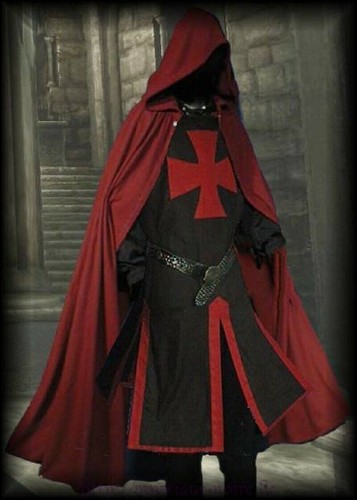 Manteau tunique templier - , rouge