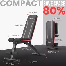 Banc de Musculation Réglable Appareil Pliable Station Abdominaux Dorsaux 230Kg