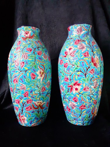Paire vases émaux de - paire,