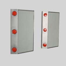 Étagères Vintage Aluminium Plastique Verre Italie Années 60-70 Originales