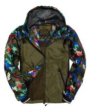 Men's SUPERDRY Hawk Colour Block Cagoule Military Camo Zip Hooded JACKET | MED