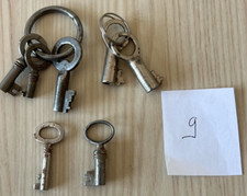 Old VINTAGE lot 7 key key lock door furniture cabinet safe KEY metal