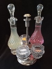 Serviteur À Vinaigre Huile Sel Et Poivre Moutarde Bel État Général.