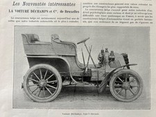 1902 REVUE AUTOMOBILE - LA VOITURE DÉCHAMPS et Cie de BRUXELLES - 8 CHEVAUX