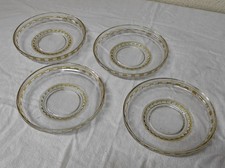 4 Coupelles, Sous tasse en verre  15cm de diamètre