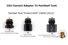0.825" Co2 Cylinder Convert Adapter To Paintball Tank Thread Fit For SodaStream