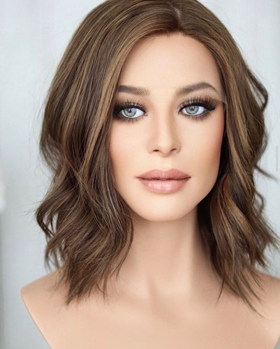Short brown highlight bob - brown,