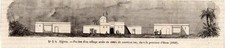 1849 IMAGE GRAVING ALGERIA ORAN PORTILLON ARAB VILLAGE UNDER CONSTRUCTION