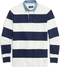 NEW Vineyard Vines Retail $138 Mens Size M Medium Pieced Stripe Rugby Shirt