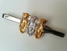 PINCE A CRAVATE vintage ANIMAL 3 SINGES DE LA SAGESSE doré et argenté