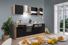 Cuisine équipée kitchenette Chêne Noir Merle 220 CM respekta