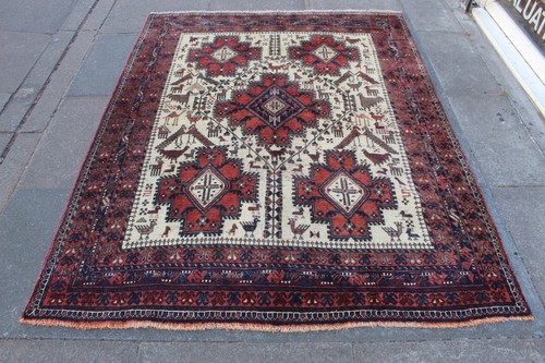 Tapis oriental laine beige - laine,