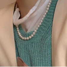 Collier de perles 8mm en Nacre (55cm) avec Fermoir