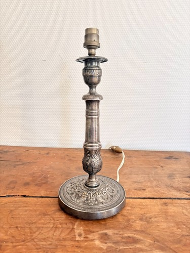 Ancien pied lampe métal - ancien,