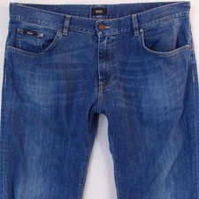 Hommes HUGO BOSS MAINE Regular Straight Élasthanne Bleu Jeans W38 L34