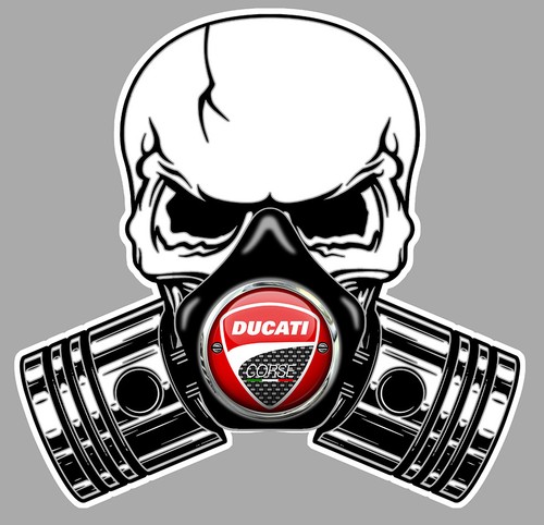 Ducati pistons skull sticker - ducati,