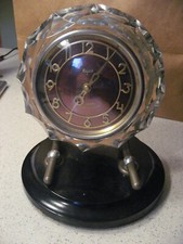 Vintage Majak Crystal Clock Mechanical Winding 11 Jewels Made USSR - Not Working