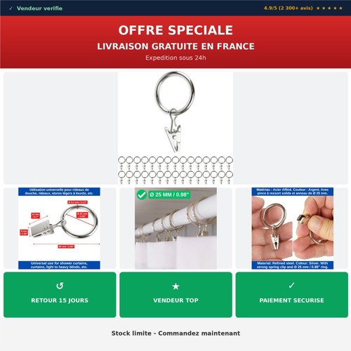 Pinces rideaux avec anneaux - rideaux,