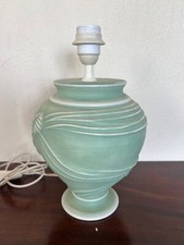 lampe moderne balustre drapé en platre paitiné Vert
