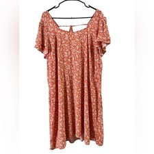 coral floral short sleeve open