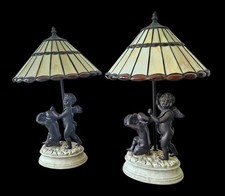 2 ADORABLES LAMPES CHÉRUBINS ANGELOTS PUTTI ANGES  
