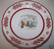 @£ PLATEAU, PLAT SUR PIED POUR GATEAU  EN PORCELAINE DECOR   AUX  CHINOIS