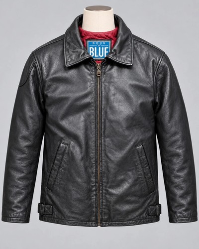 Veste cuir noir vintage - veste,