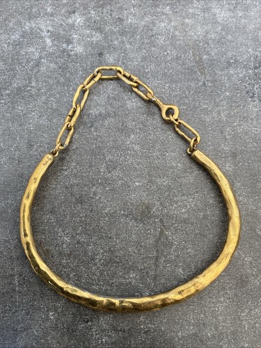 Ancien collier metal doré - collier,