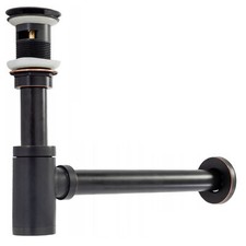 Siphon Lavabo Noir Retro Avec