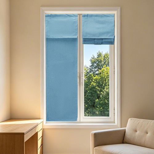Rideau occultant 20x91 bleu - rideau,