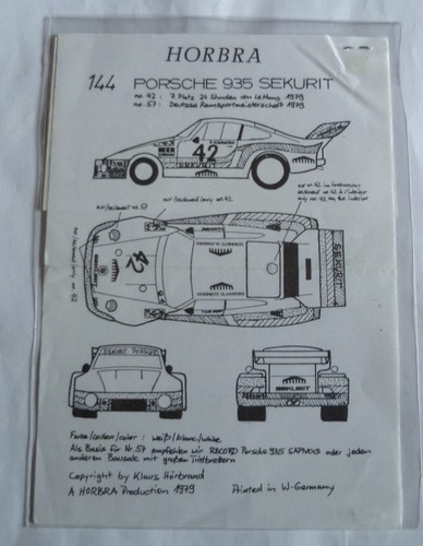 Horbra decals porsche 935 - horbra,