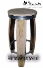 Tabouret de bar en chêne 'douelles de barriques' 71 CM