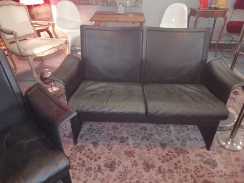 Salon desing cuir - desing, noir 