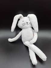 Doudou peluche Lapin gris noir