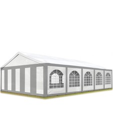 TOOLPORT Barnum Tente de réception 5x10 m Toile PE 240g/m² Gris-Blanc