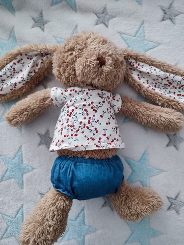Doudou lapin marron - , blanc