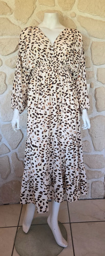 Robe beige léopard neuve - , (li)