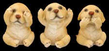 Labrador Chiens Déco – 3er Set Statuette Pas Mal Chiots Idée Cadeau 8 CM