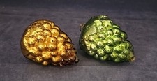 2 Antique 19th Century Christmas Balls Pineapple Glomized Glass. DEPO.