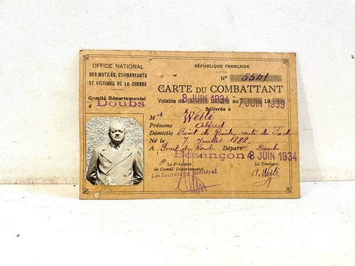 Ancienne carte combattant - ancienne,