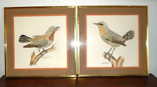 2 OLD WATERCOLOR DRAWINGS?? Birds Signed Dayelle Terronblan Monbaly