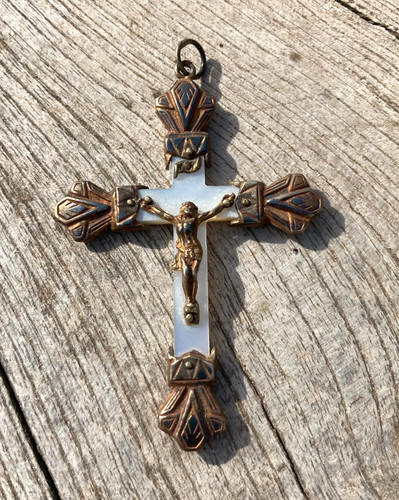 Croix pendentif nacre - pendentif,