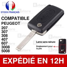 Coque Clé Plip Boitier Compatible Peugeot 207 307 308 3008 5008 CE0536 2 Bouton