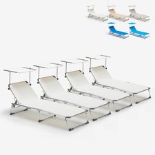 4 transats de plage bains de