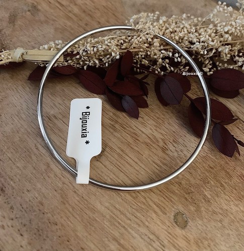 Bracelet jonc argent - bracelet, massif