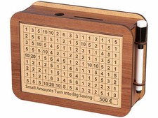 Tirelire à cocher en bois -