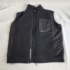 EMPORIO ARMANI Vest 3XL Jacket Windbreaker Coat Black Zipper Cel Phone Pocket