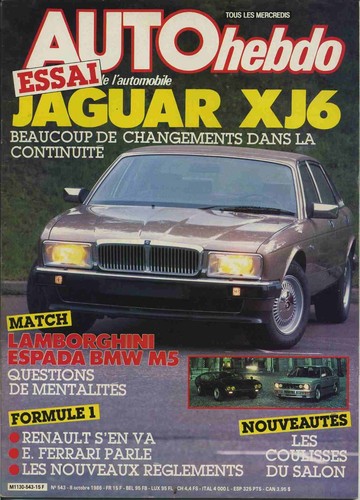 Auto hebdo 543 10 1986 - n°543, 08/10/1986
